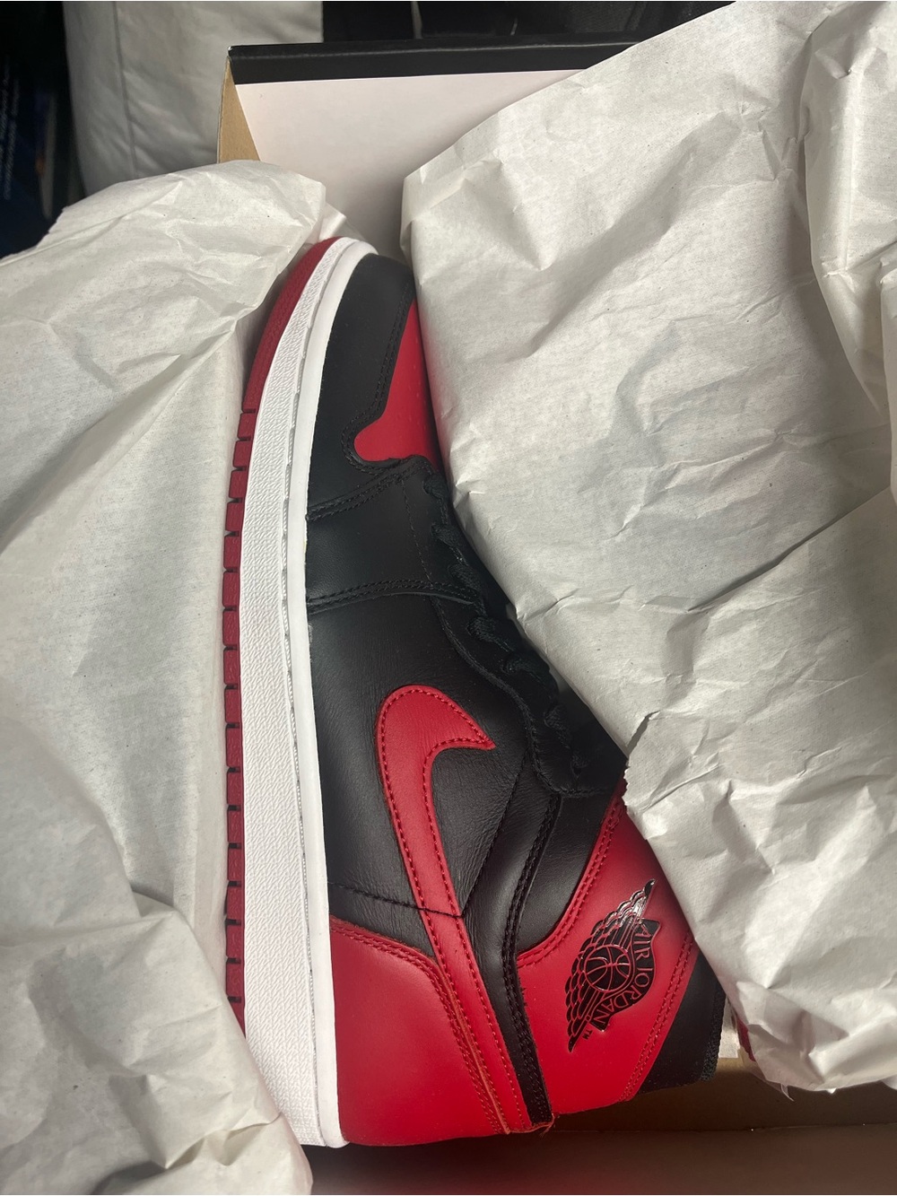 Nike Black & Red Air Jordan 1 Retro Shoe Box